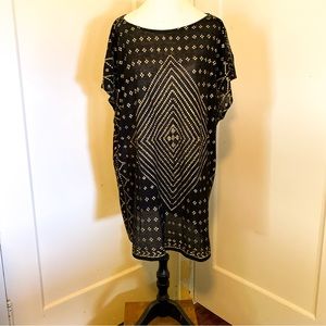 Free People New Romantics black and gold tunic